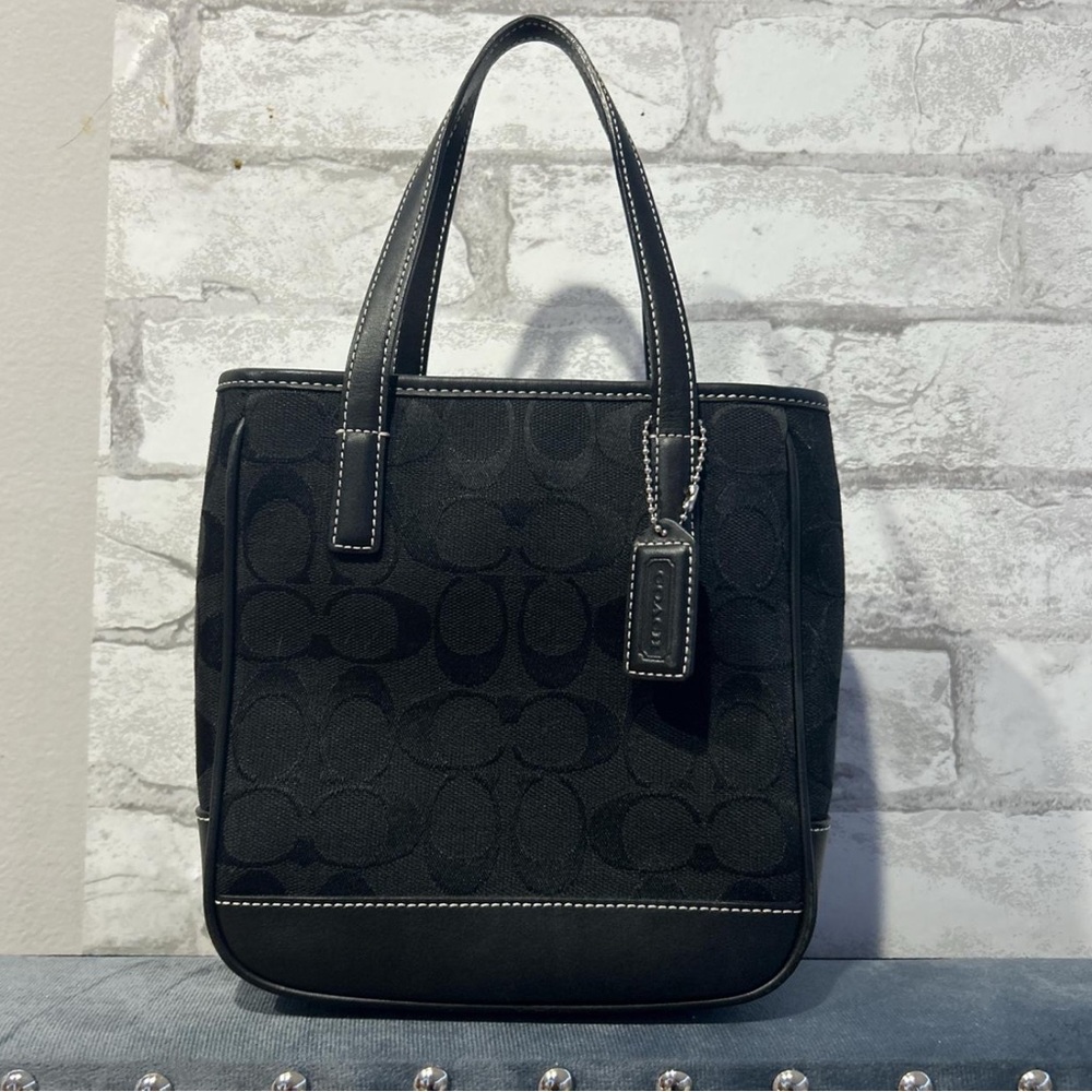 Coach Black Signature mini Tote Bag